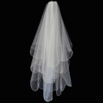 Brúðarslör tvöfalt m/bugðum