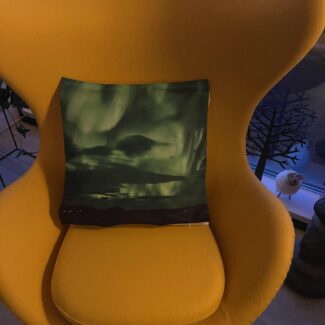 Púðaver (Norðurljósin á Suðurlandi) 45x45cm - mynd beggja vegna - mjúkt velvet