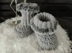 Ungbarna Bomsur grátt með gráum loðkanti - Image 3