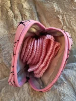 Margnota andlitsskífur, þvottastykki og lítil snyrtibudda. Gjafapakkning - bleikt - Image 3