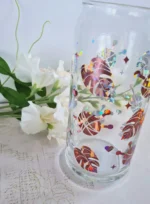 Skreytt Can-glas - Prjón & plöntur - Image 3